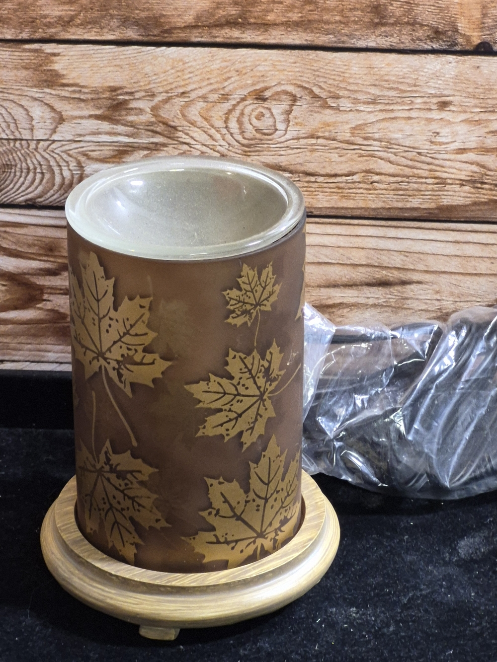 Pink Zebra Brown and Gold Leaf Scent Warmer